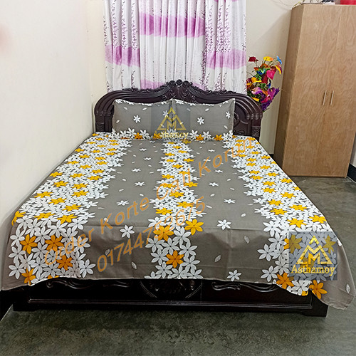 AC HOME TEX King Size Bed sheet With Two Pillow Covers