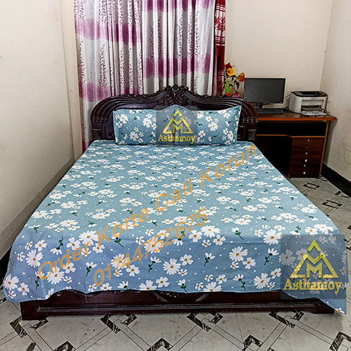 AC HOME TEX King Size Bed sheet With Two Pillow Covers