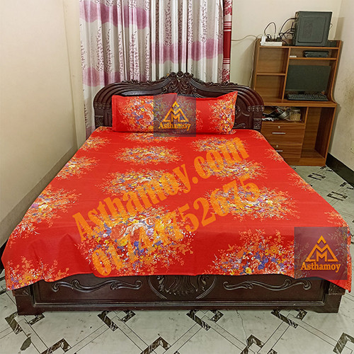 AC HOME TEX King Size Bed sheet With Two Pillow Covers