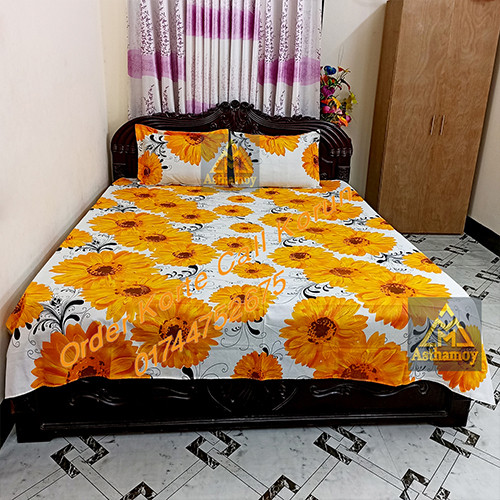 AC HOME TEX King Size Bed sheet With Two Pillow Covers