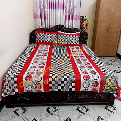 AC HOME TEX King Size Bed sheet With Two Pillow Covers