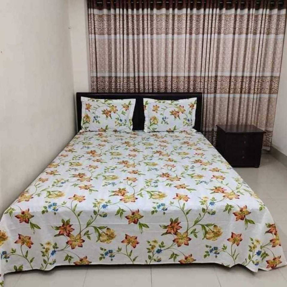 AC HOME TEX King Size Bed sheet With Two Pillow Covers