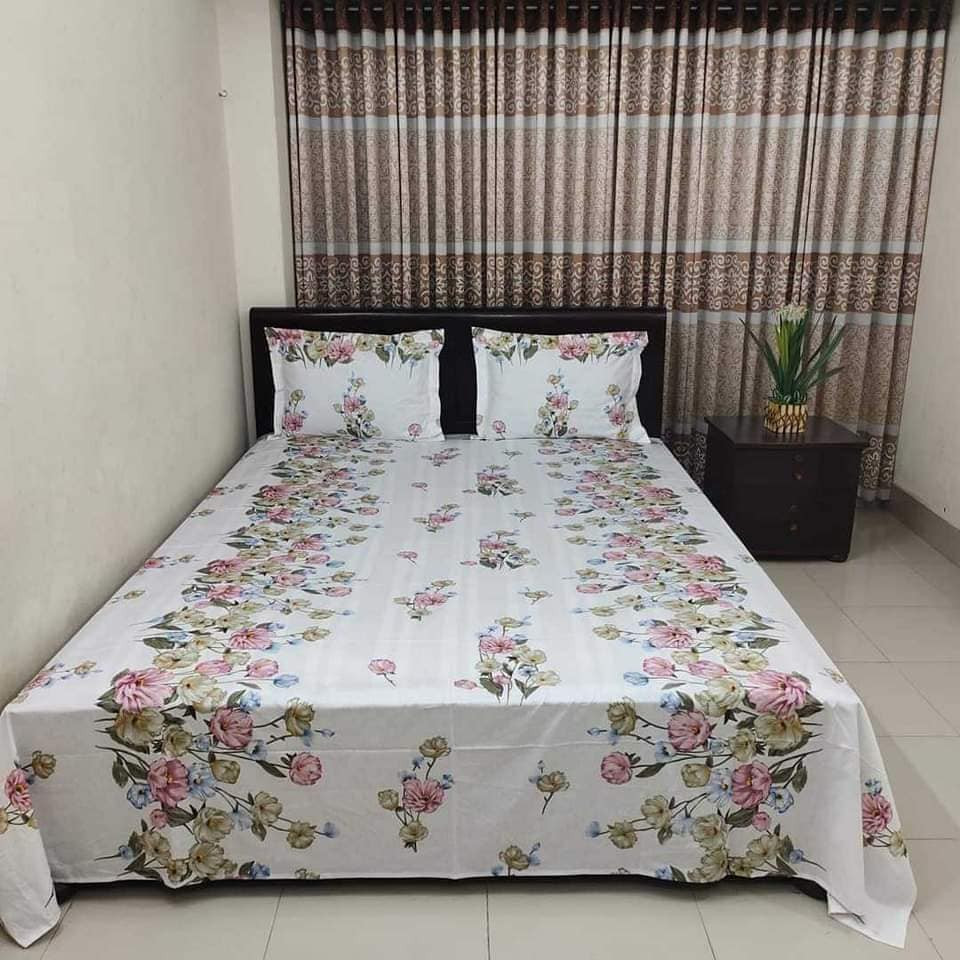 AC HOME TEX King Size Bed sheet With Two Pillow Covers