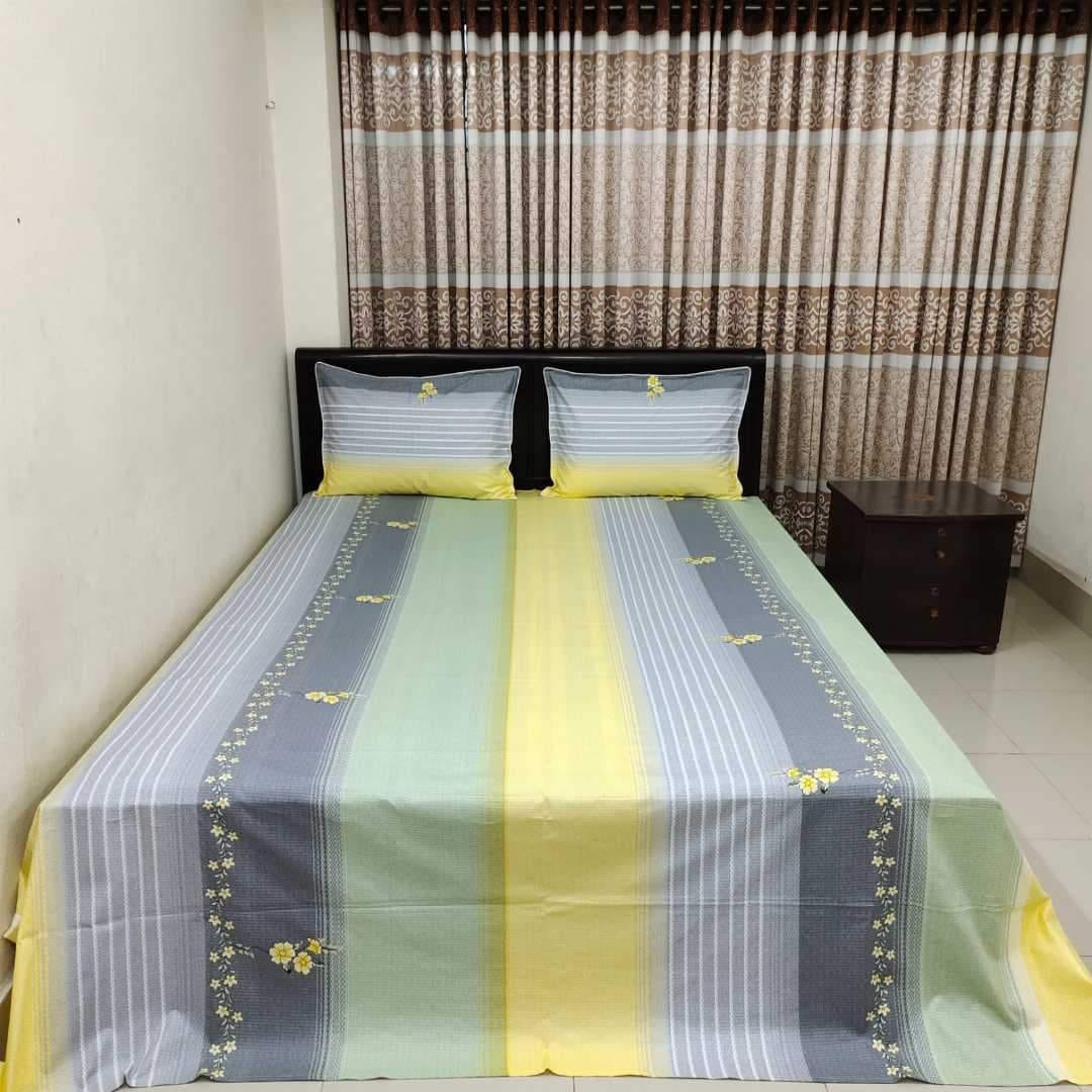 AC HOME TEX King Size Bed sheet With Two Pillow Covers