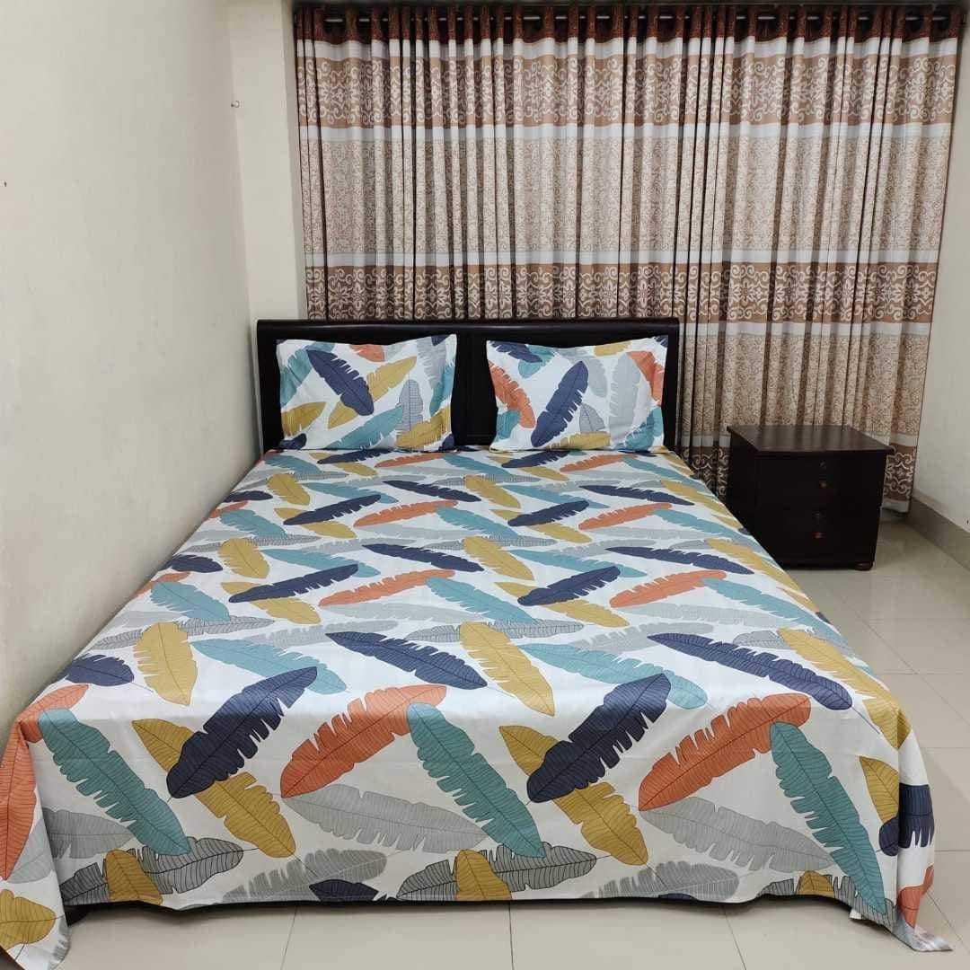 AC HOME TEX King Size Bed sheet With Two Pillow Covers