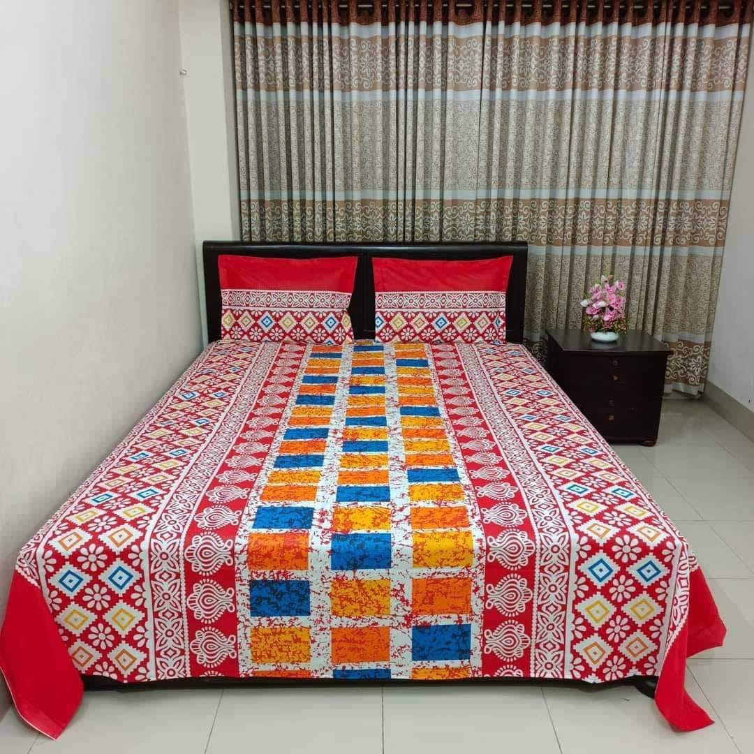 AC HOME TEX King Size Bed sheet With Two Pillow Covers